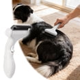 thumbnail image 1 of Self Cleaning Pet Grooming Brush Metal Comb for Detangling Long Matted Hair and Easy Undercoat Removal on Cats Dogs, 1 of 5