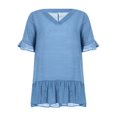 thumbnail image 3 of MesaSe Women Cover-up Dress Short Sleeve V Neck Solid Ruffled Loose Beach Dress, 3 of 6