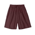thumbnail image 1 of Tranfacy Shorts pour Femmes, Shorts d'Été pour Femmes, Pantalon Court en Imitation Imprimée et Lin pour Femmes, 1 of 3