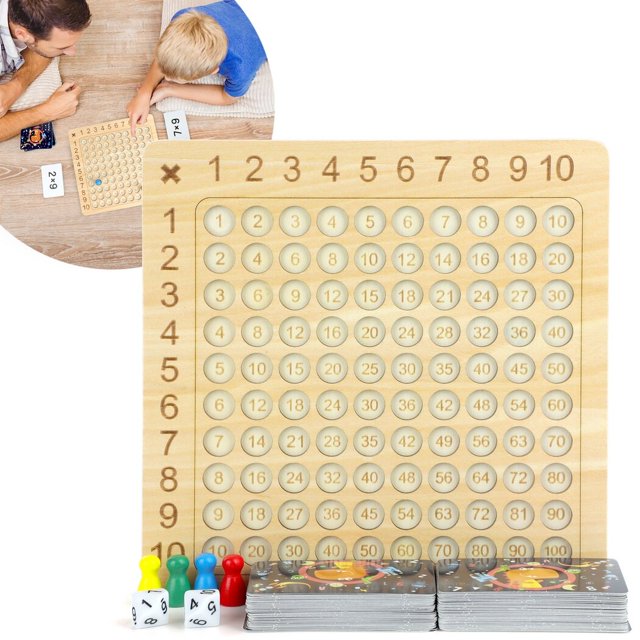 Wooden Addition Board Game, Preschool Learning Montessori Math Board Game, Addition within 100 Educational Toy for Kids Over 3 Years Old, Children's Interactive Thinking Game
