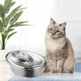 thumbnail image 1 of 2L Stainless Steel Cat Water Fountain, Super Quiet Adjustable Water Flow Automatic Pet Water Drinking Dispenser (67oz), 1 of 9