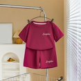 thumbnail image 3 of Qtocio Ensemble Décontracté pour Filles, T-Shirt à Manches Courtes à Col Rond et Pantalon à Taille Élastique pour l'Été, 3 of 4