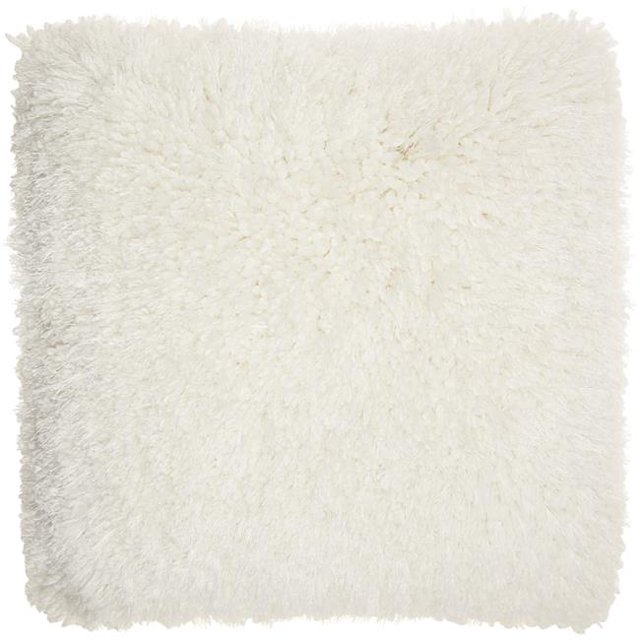 HomeRoots 386401 Fluffy White Shag Accent Throw Pillow