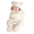 thumbnail image 1 of Couverture d'Emmaillotage Mignonne en Coton Blanche pour Nouveau-Né, Garçon Fille, pour Recevoir et Dormir, 1 of 9