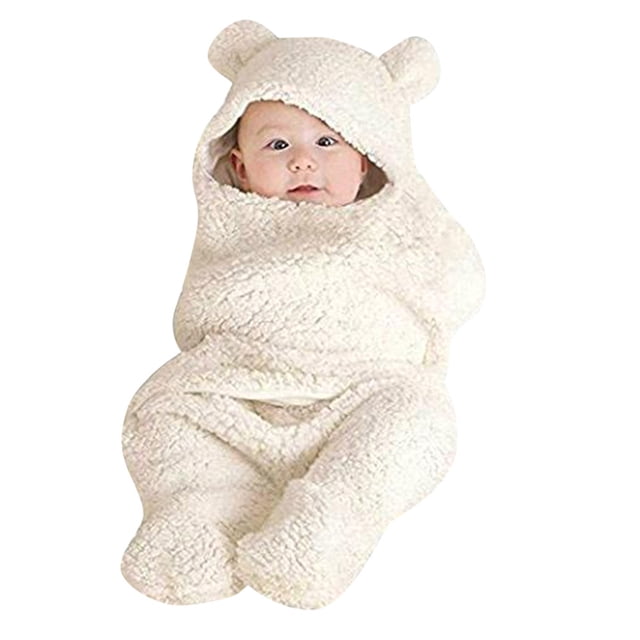 Couverture d'Emmaillotage Mignonne en Coton Blanche pour Nouveau-Né, Garçon Fille, pour Recevoir et Dormir