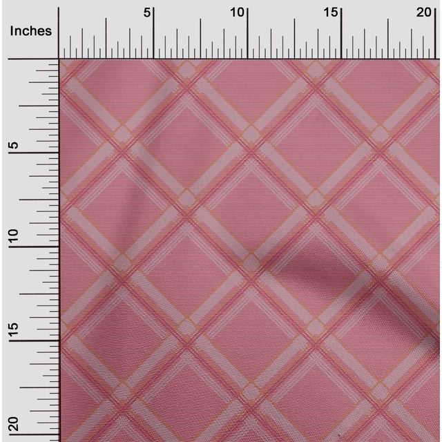 oneOone Viscose Chiffon Fabric Tartan Check Decor Fabric Printed BTY 42 Inch Wide