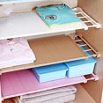 thumbnail image 3 of Decodeary 1 pc Adjustable Closet Organizer Storage Shelf Wall Mounted Kitchen Rack Space Saving Wardrobe Shelves Cabinet white 50-80cm, 3 of 6