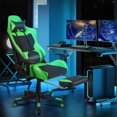thumbnail image 2 of Costway Chaise de Jeu de Massage Inclinable de Course pour Bureau, Chaise d'Ordinateur avec Repose-Pieds, Vert, 2 of 10