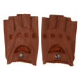 thumbnail image 2 of Dalazy Vintage Retro PU Leather Men s Fingerless Driving Cycling Gloves Brown Button L 1Set, 2 of 6