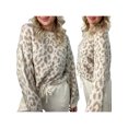 thumbnail image 2 of Honganda Pull Ample d'Automne pour Femmes Motif Léopard Manches Longues Tricot, 2 of 9