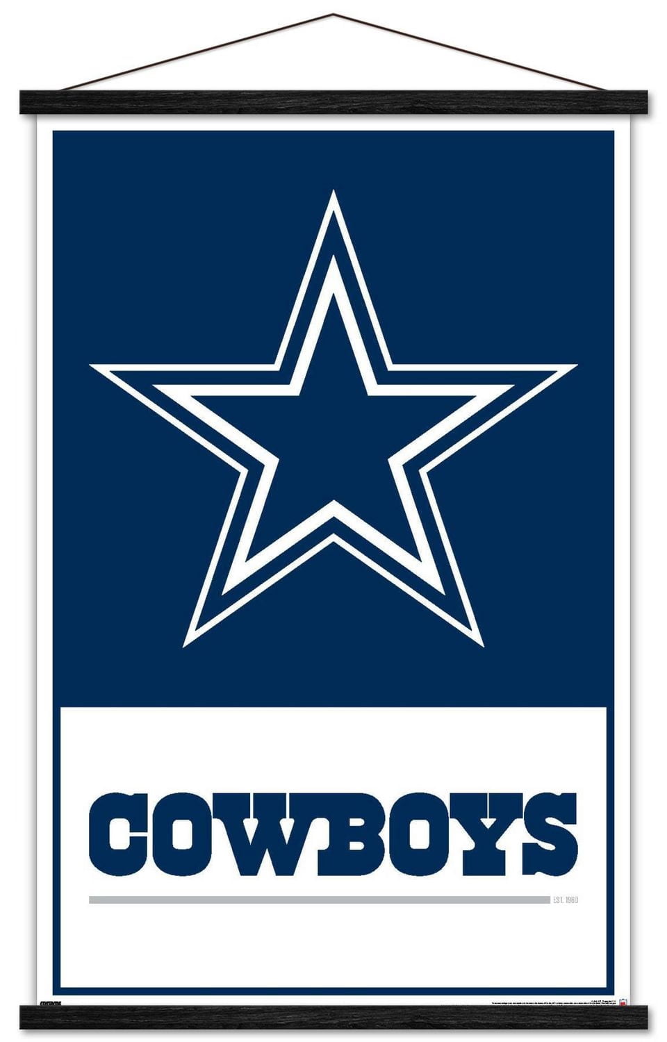 NFL Dallas Cowboys- Logo 21 Wall Poster, 14.725" x 22.375" Framed