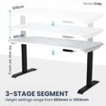 thumbnail image 2 of MotionGrey Height Adjustable German Electric Dual Motors Sit to Stand Computer Home Table and Office Standing Desk - Black Frame with White Tabletop (140cmx71cmx2.5cm), 2 of 9