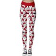 thumbnail image 3 of DYMADE Womens Christmas Workout Leggings Footless Fun Graphic Printed Cute Patterns Skinny Pants, 3 of 5