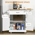 thumbnail image 4 of HOMCOM Îlot de Cuisine Pliable avec Tiroir de Rangement, Chariot Utilitaire Roulant, 4 of 10