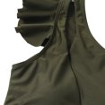 thumbnail image 4 of EGNMCR Bikini Set Women's Color High Waist One Shoulder Bikini Split Swimwear Set, 4 of 4