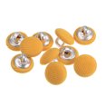 thumbnail image 1 of Unique Bargains 10pcs 16L Fabric Cloth Covered Button 10mm Round Metal Shank Sewing Buttons for Suits Dress Blouses, Yellow, 1 of 5