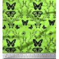 thumbnail image 1 of Soimoi Polyester Crepe Fabric Leaves,Floral & Butterfly Print Fabric by Yard 52 Inch Wide, 1 of 3