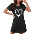 thumbnail image 4 of Amzcrzy Pyjamas pour Femmes Mode Imprimé Cœur Valentines Day Robe Décontractée Confortable à Manches Courtes Chemises de Nuit pour Femmes Valentines Day Cadeaux, 4 of 5