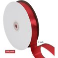 thumbnail image 2 of TONIFUL 1 Inch x 100yds Claret Red Satin Ribbon Wide Solid Fabric Ribbons Roll for Valentine's Day Gift Wrapping Invitation Floral Bouquets Hair Crafts Sewing Wedding New Year Eve Party Decoration, 2 of 6