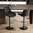 thumbnail image 3 of Hawsaiy Adjustable Bar Stools Set of 2, Swivel Counter Height Bar Chairs with Back, Modern Technical Fabric Barstools for Kitchen Island & Home, Black, 3 of 12