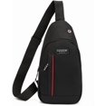 thumbnail image 1 of Mini Sling Bag for Men Chest Bag Utility Crossbody Backpack For Hiking Travel Sports Running,Black, 1 of 7