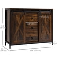 thumbnail image 3 of HOMCOM Industrial Buffet Cabinet Kitchen Sideboard with Sliding Barn Doors, 3 of 10