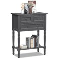 thumbnail image 1 of Costway Console Entryway Table w/ 3 Drawers Open Shelf for Hallway Living room Dark Grey, 1 of 9