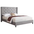 thumbnail image 1 of Best Master Valentina Fabric Upholstered Wingback Queen Platform Bed - Gray, 1 of 3