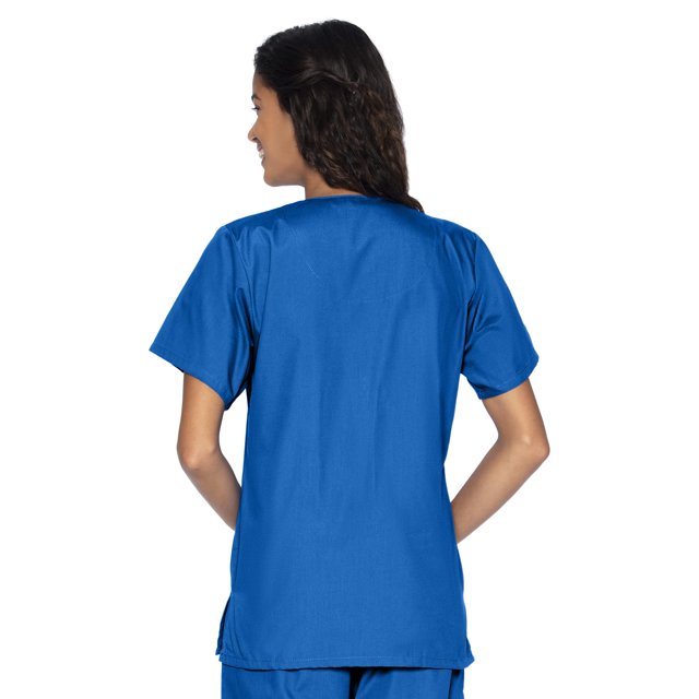 Landau Essentials Haut d'Uniforme à Boutons-Pression pour Femmes : Coupe Classique et Décontractée, Col en V, 4 Poches 8232