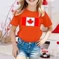 thumbnail image 2 of T-shirt à Manches Courtes pour Filles de la Fête du Canada, Col Rond d'Été, Coupe Décontractée, Chandails de Base, 2 of 4