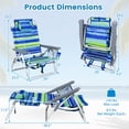 thumbnail image 2 of Costway 2-Pack Folding Backpack Beach Chair 5-Position Outdoor Reclining Chairs w/Pillow Blue, 2 of 10
