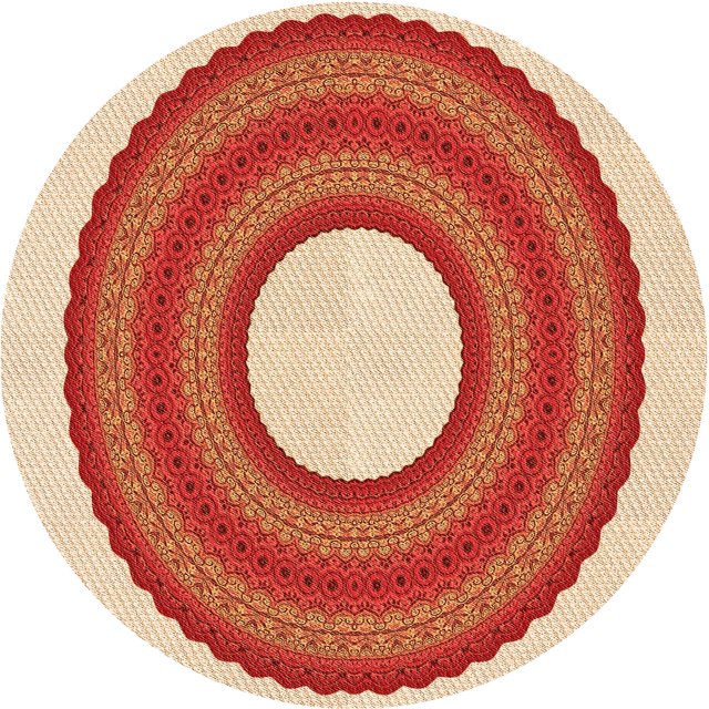 Ahgly Company Tapis Rond Lavable en Machine Intérieur Transitionnel Néon Rouge, 7 Pieds Rond