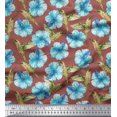 thumbnail image 1 of Soimoi Poly Georgette Fabric Hummingbird & Floral Print Fabric by the Yard 52 Inch Wide, 1 of 3