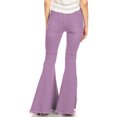 thumbnail image 3 of Feinuhan Women's High Waist Flared Bell Bottom Jeans, Purple, Small, 3 of 5