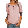 thumbnail image 2 of CEHVOM Blouse d'Été pour Femme à Manches Longues, Col Rond, à Rayures Imprimées, 2 of 6