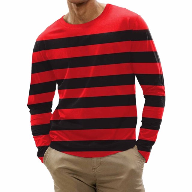MesaSe Men Spring And Autumn Button Neck Solid Color Blouse Long Sleeve Top Bottoming Shirt