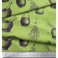 thumbnail image 3 of Soimoi Green Poly Georgette Fabric Lavender,Bottle & Mortar And Pestle Kitchen Decor Fabric Printed Yard 52 Inch Wide, 3 of 3