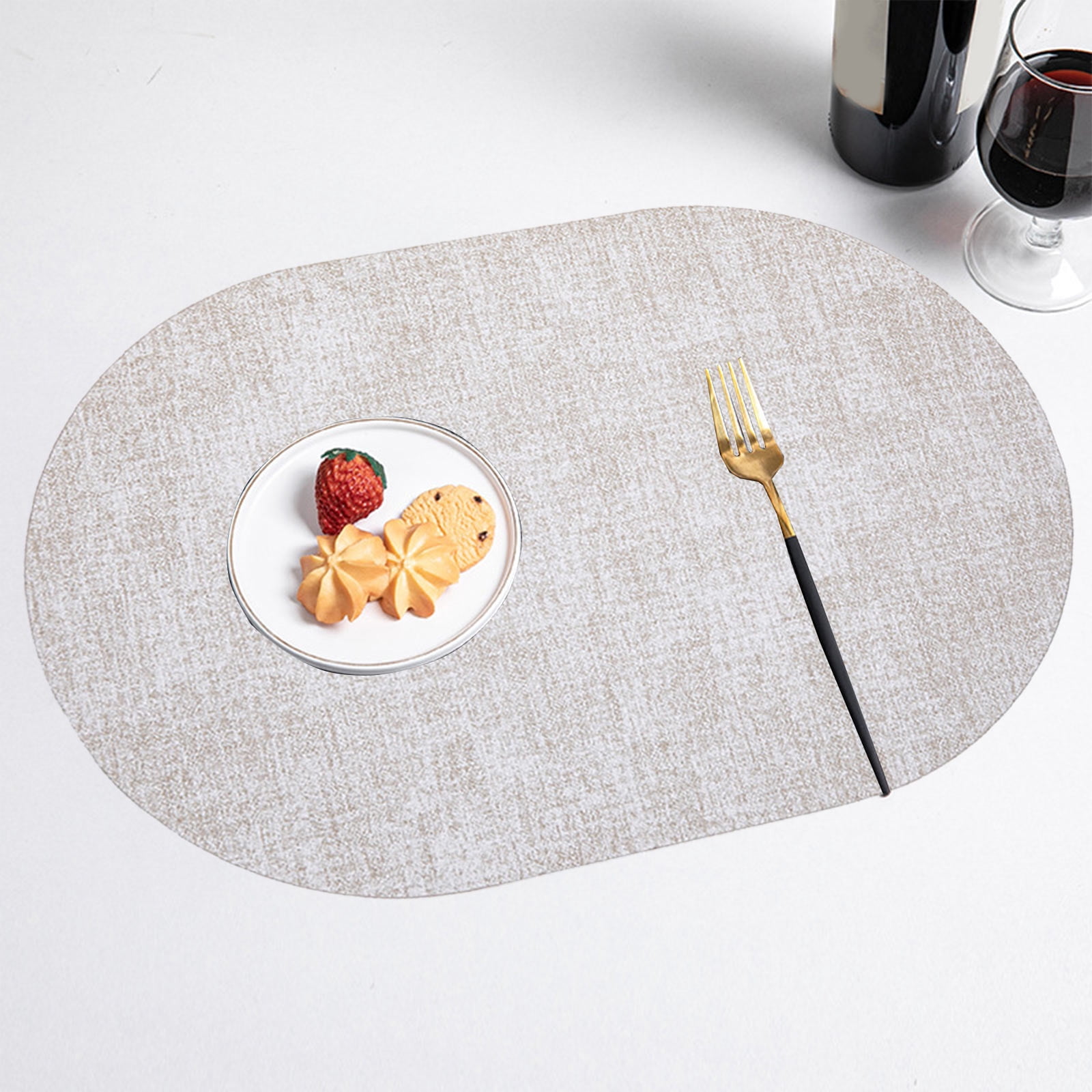 Vaidha Napperons Ovales en Tissu à Grain de Cuir, Résistants à l'Huile, Style Western, Tapis Isolants Thermiques, Tapis pour la Maison