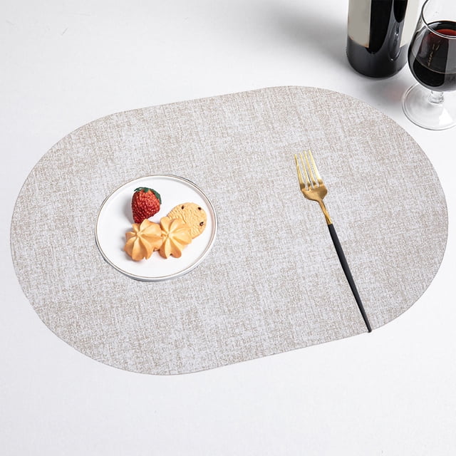 Vaidha Napperons Ovales en Tissu à Grain de Cuir, Résistants à l'Huile, Style Western, Tapis Isolants Thermiques, Tapis pour la Maison