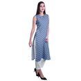 thumbnail image 3 of Moomaya Kurta Sans Manches à Col Peter Pan avec Pantalon Ensemble Ethnique 2 Pcs pour Femmes, 3 of 6