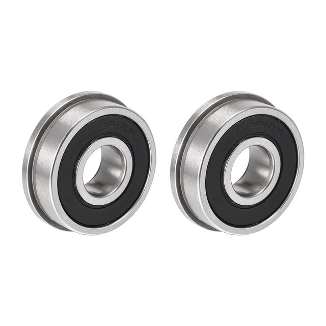 Unique Bargains F6201-2RS Roulements à Billes à Bride en Acier Chromé à Double Étanchéité 12x32x10 mm, Lot de 2