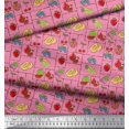 thumbnail image 2 of Soimoi Polyester Crepe Fabric Mix Fruits Print Fabric by The Yard 42 Inch Wide, 2 of 3