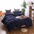 thumbnail image 1 of 3 Piece Solid Color Purplish Blue Quilt Cover Bedding Duvet Cover Set(Queen), 1 of 7