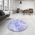thumbnail image 4 of Ahgly Company Tapis d'Intérieur Lavable en Machine Carré Transitionnel Bleu Ciel, 6 Pieds Carré, 4 of 7