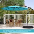thumbnail image 2 of Gymax 10 Ft Solar LED 40 Lights Offset Umbrella Crank Cross Base Patio Turquoise, 2 of 10