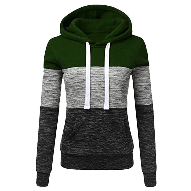 RKSTN Sweat-Shirt pour Femmes Mode Automne Patchwork Couleur Ample Grande Taille Pull Décontracté Poches Manches Longues