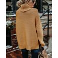 thumbnail image 3 of U.Vomade Women's Turtleneck Chunky Long Sleeve Sweaters Tops Color Block Knitted Pullover Jumper, 3 of 6