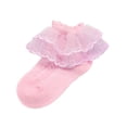thumbnail image 1 of Splozh Baby Girls Socks Ruffle Spring and Autumn Cute Cotton Socks Delicate Embroidery Lace Socks Lace Princess Socks Pink,1-2 Years, 1 of 3