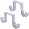 thumbnail image 1 of 2 Ceiling bracket White bracket Double curtain rod bracket Aluminum curtain rod bracket, 1 of 5