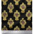 thumbnail image 1 of Soimoi Black Poly Georgette Fabric Floral Damask Print Sewing Fabric Yard 52 Inch Wide, 1 of 3